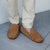 Owen Mens Fleece Lined Moccasin Hard Sole - Chestnut Top View
